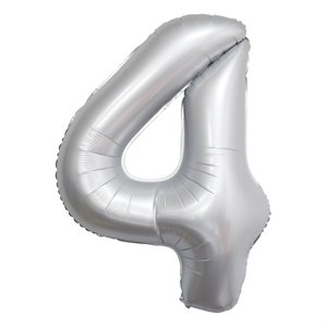 "34"" Chrome White Number 4 Airise Balloon"