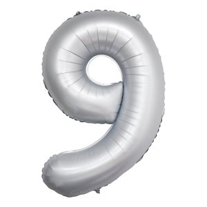 "34"" Chrome White Number 9 Airise Balloon"