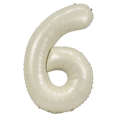 "34"" Cream Number 6 Balloon"