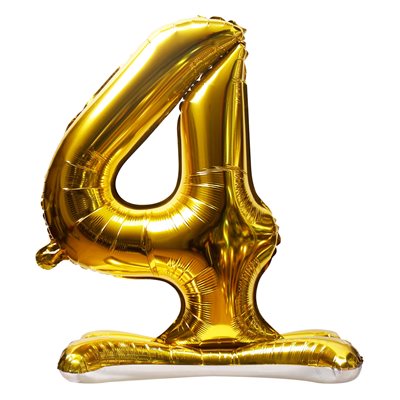 "32"" Stand Up Gold Number 4 Balloon"