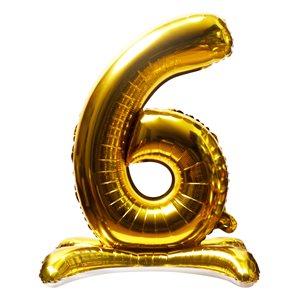 "32"" Stand Up Gold Number 6 Balloon"