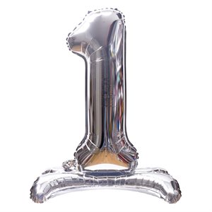 "32"" Stand Up Silver Number 1 Balloon"