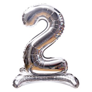 "32"" Stand Up Silver Number 2 Balloon"